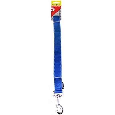 PET ONE LEASH NYLON REFLECTIVE 150CM 15MM BLUE