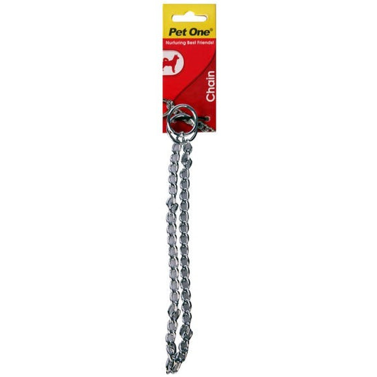PET ONE CHECK CHAIN COLLAR SIULVER 40CM 2MM