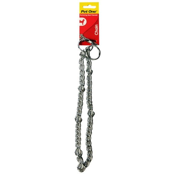 PET ONE CHECK CHAIN COLLAR SILVER 65CM 3MM