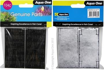 AQUA ONE 104C CARBON CARTRIDGE 2PK