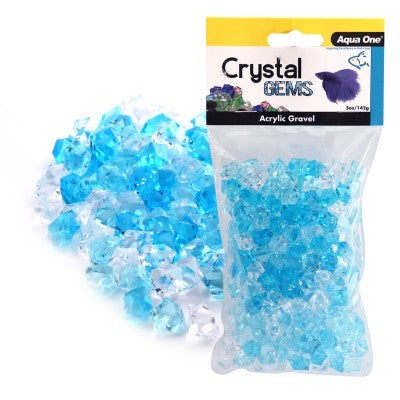 AQUA ONE ACRYLIC CRYSTAL GEMS  BLUE ICE GRAVEL 142G 