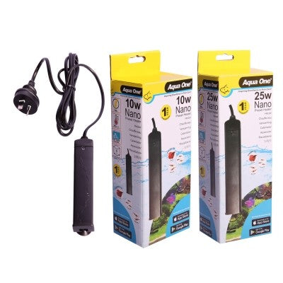 AQUA ONE NANO PLASTIC PRESET 10W HEATER 13.5CM