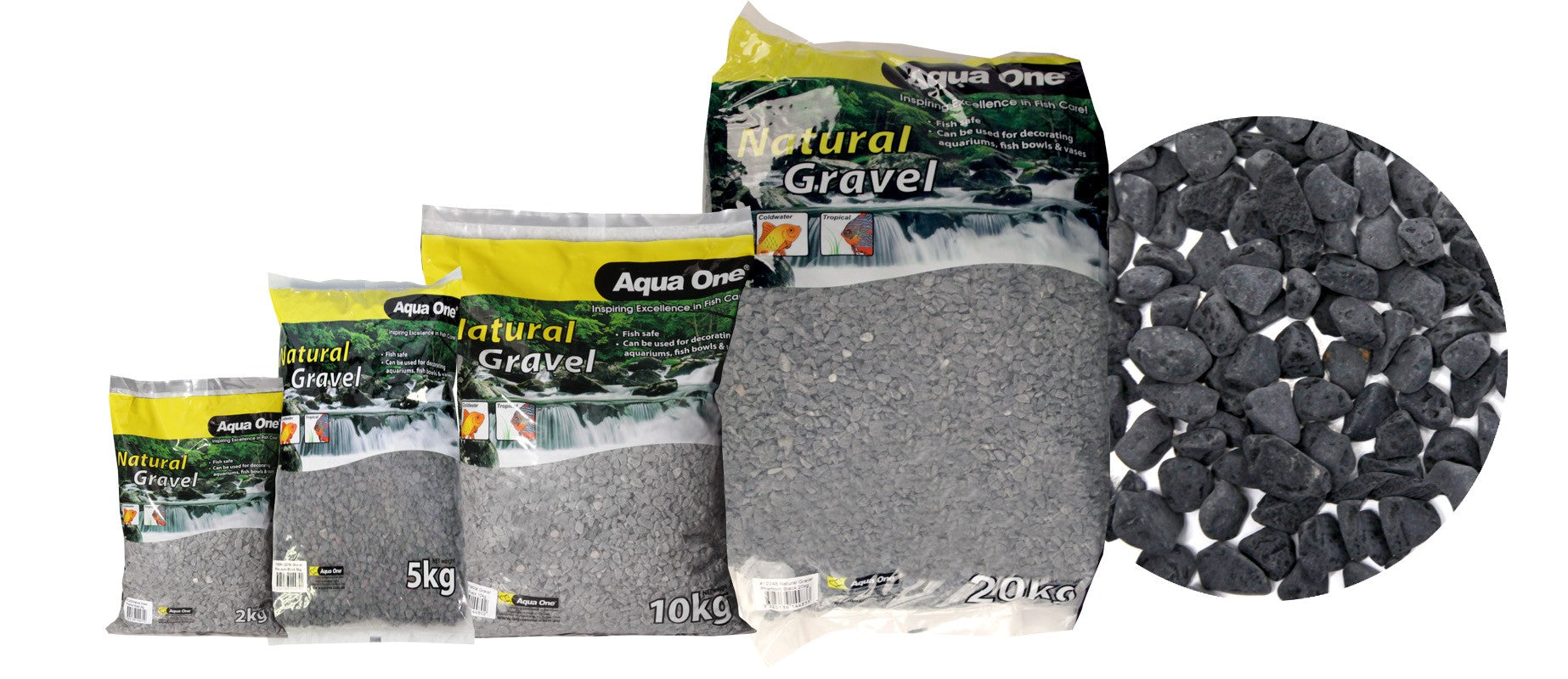 AQUA ONE NATURAL GRAVEL PHANTOM BLACK 2KG