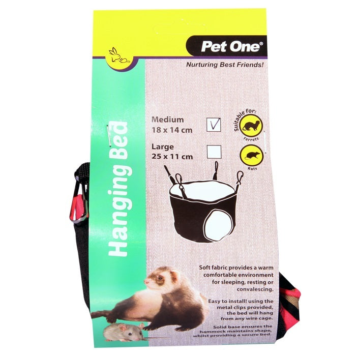 PET ONE SMALL ANIMAL HANGING BED FERRET & RAT (M) 18X14CM