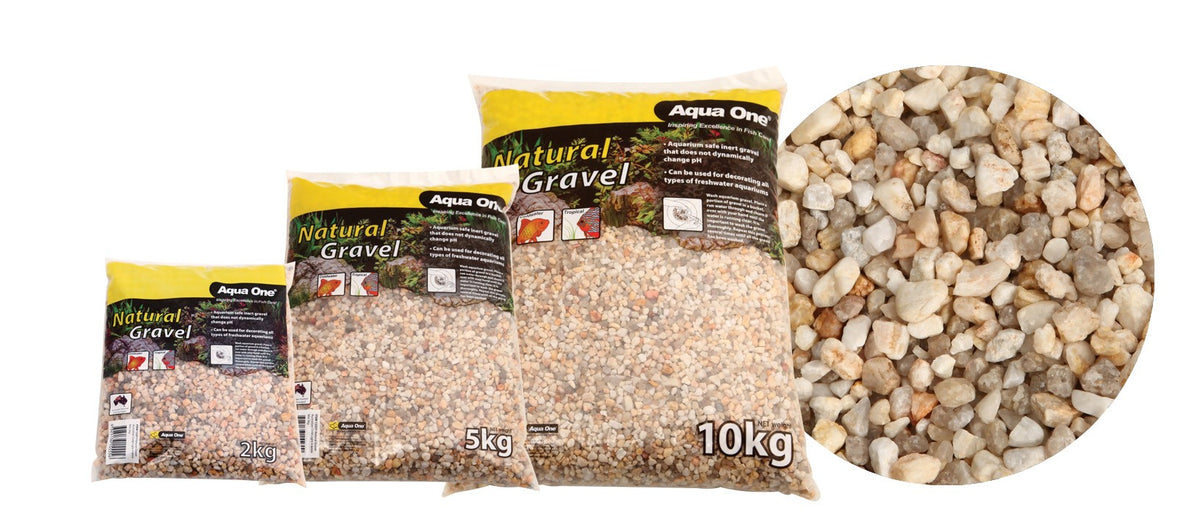 AQUA ONE NATURAL GRAVEL AUSTRALIAN GOLD LIGHT 4-6MM 2KG