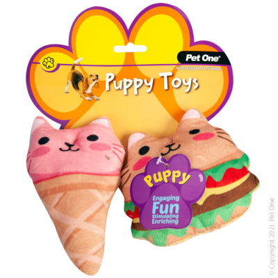 PET ONE DOG TOY PUPPY FAST FOOD ASSORTED
