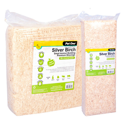 PET ONE SMALL ANIMAL BEDDING APPLE SCENTED SILVER BIRCH SHAVINGS 1KG/15.5L