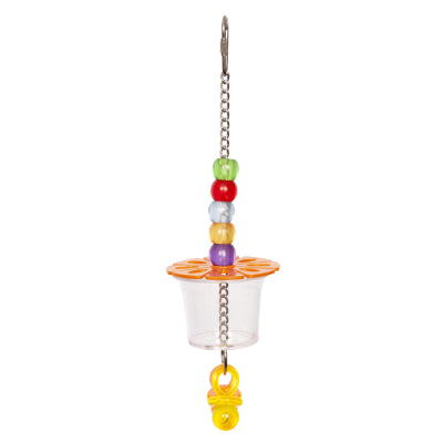 AVI ONE BIRD TOY ACRYLIC FORAGING CUP WITH BEADS 26CM