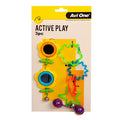 AVI ONE BIRD TOY 3PC MULTICOLOURED TWIN MIRROR BALANCE BALL & INTERLOCK SHAPES