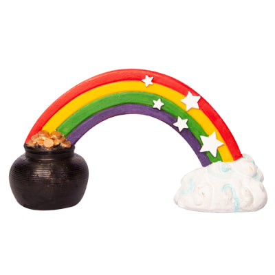 ORNAMENT RAINBOW WITH POT OF GOLD LARGE 16WX5.5DX8.5CMH