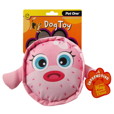 PET ONE DOG TOY GLOBEFISH WITH BIG SQUEAKER 27X18CM