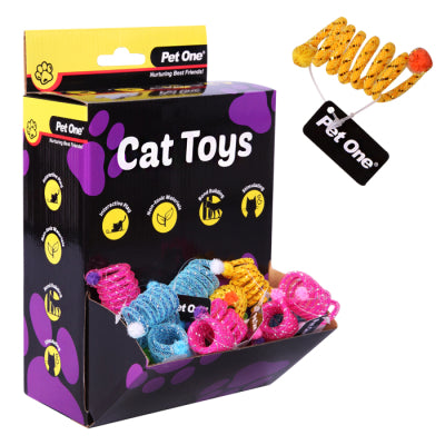 PET ONE CAT TOY SPRING 5CM MIX COLOUR