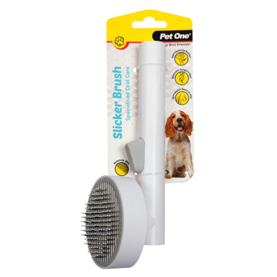 PET ONE GROOMING SELF CLEANING SLICKER BRUSH