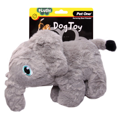 PET ONE DOG TOY PLUSH SQUEAKY ELEPHANT 20CML