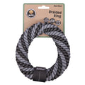PET ONE DOG TOY BLITZ BRAIDED RING GREY MEDIUM