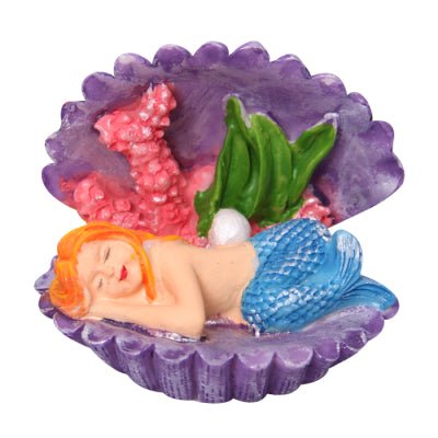 AQUA ONE ORNAMENT SLEEPING MERMAID W SHELL 6X6X5.5CMH