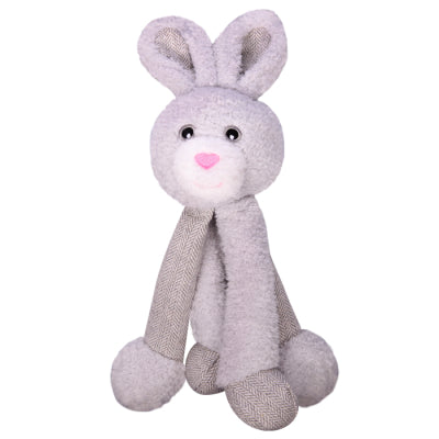 PET ONE DOG TOY PLUSH SQUEAKY BUNNY W LONG LEGS