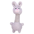 PET ONE DOG TOY PLUSH SQUEAKY BUNNY W LONG NECK