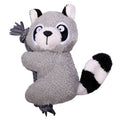 PET ONE DOG TOY PLUSH SQUEAKY RACOON W ROPE 