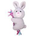 PET ONE DOG TOY PLUSH SQUEAKY BUNNY W ROPE 