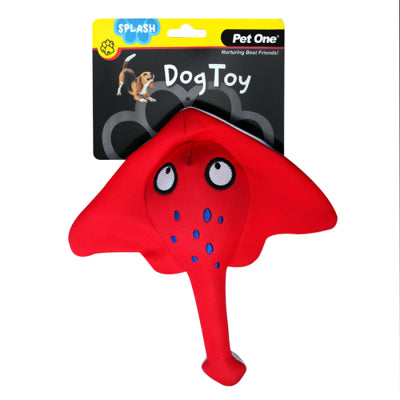 PET ONE DOG TOY SPLASH SQUEAKY STINGRAY 26.7CM
