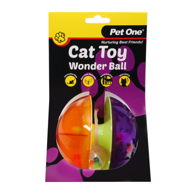 PET ONE Cat Toy Wonder Ball 11x10.5cmh