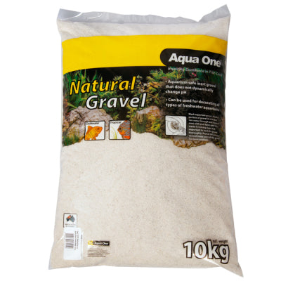 AQUA ONE NATURAL GRAVEL WHITE SAND AUSTRALIAN 2KG