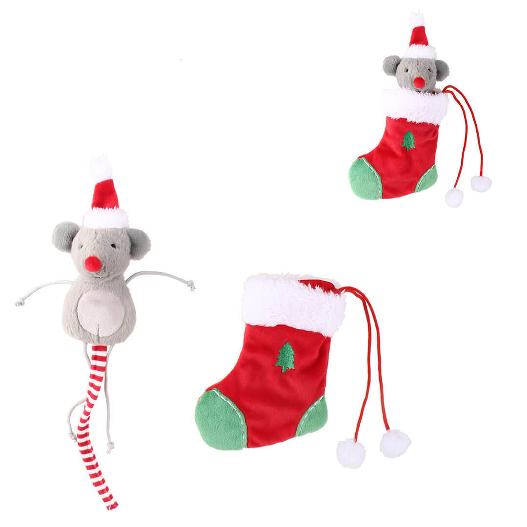 KAZOO Kazoo Christmas Cat Toy Mouse in Stocking
