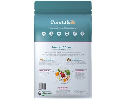 PURE LIFE NATURAL BOOST DRY ADULT DOG FOOD OUTBACK KANGAROO 8KG