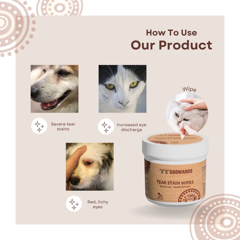 GOOMAROO Tear Stain Wipes 120pk