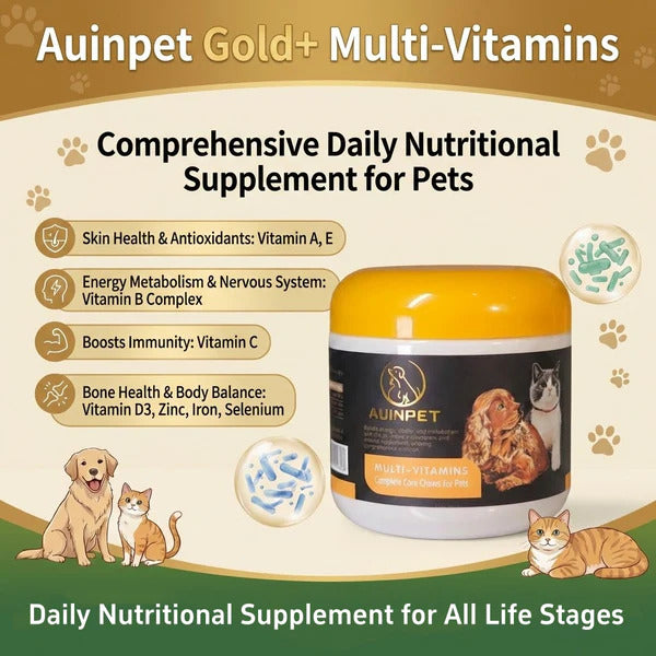 AUINPET Multi Vitamins Complete Care Chews For Pets 180g
