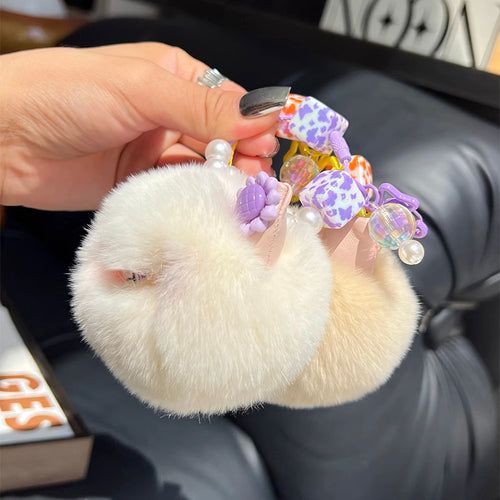 Blush Cat Ball Plush Doll Keychain Pendant