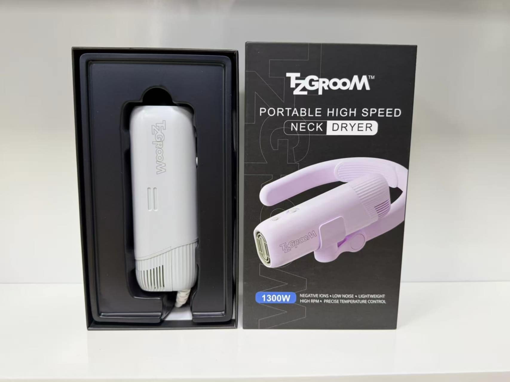 EZ Groom Portable High Speed Neck Dryer Grey (1300W)