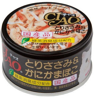 INABA CIAO CHICKEN & CLAB FLAVOR KAMABOKO CAN 85G