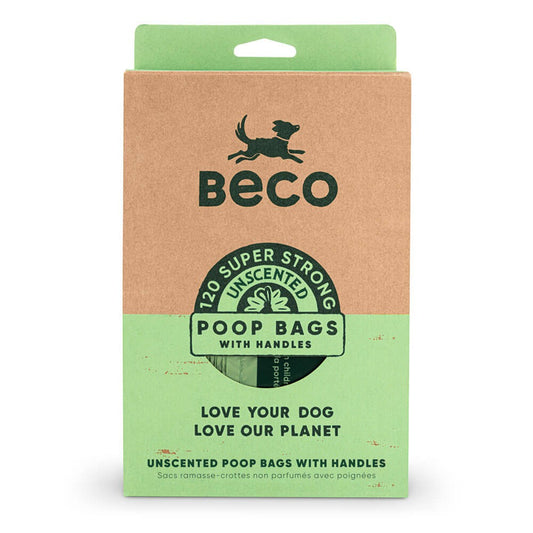 BECO ECO FRIENDLY BAGS FOR DOGS WITH HANDLES - 120 PACK - PAMPERED PETZ HORNSBY