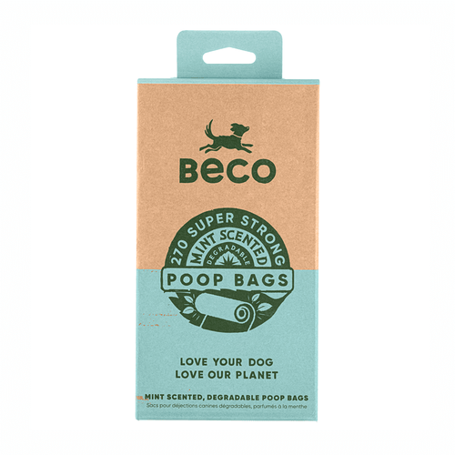 BECO SUPER STRONG PEPPERMINT SCENTED POOP BAGS - 60 PACK - PAMPERED PETZ HORNSBY