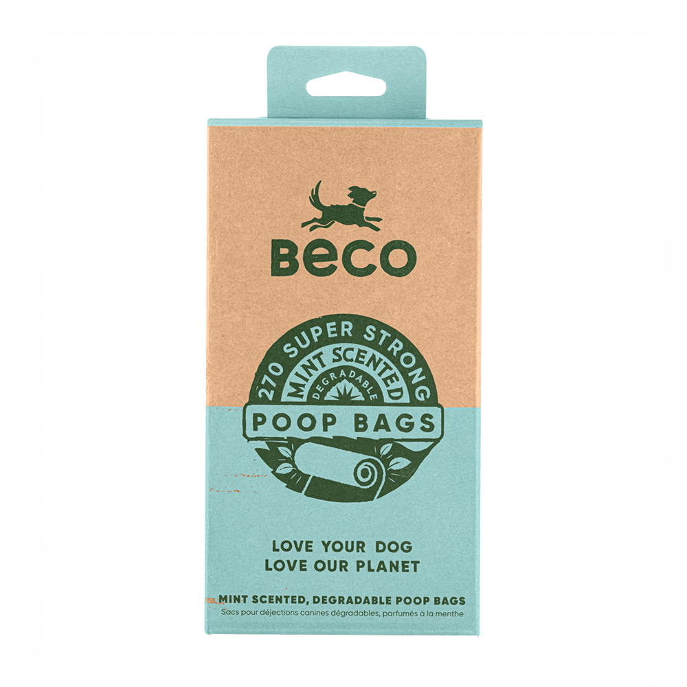 BECO SUPER STRONG PEPPERMINT SCENTED POOP BAGS - 120 PACK - PAMPERED PETZ HORNSBY