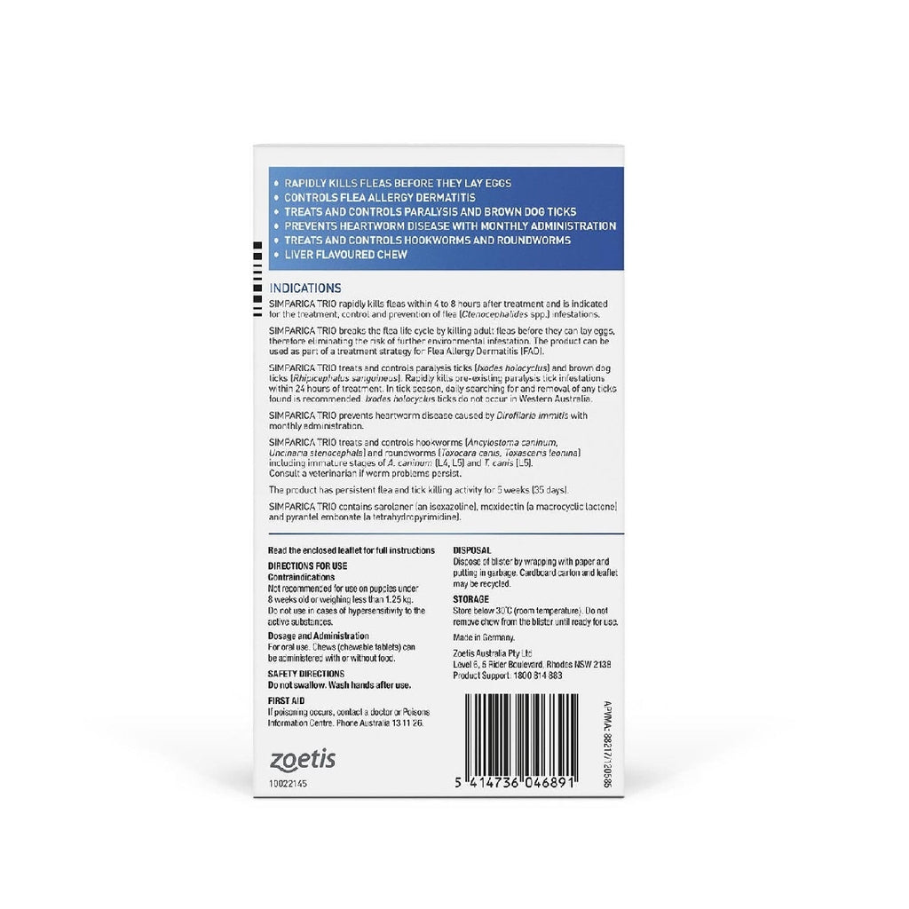 SIMPARICA TRIO 10.1-20KG BLUE 6PK