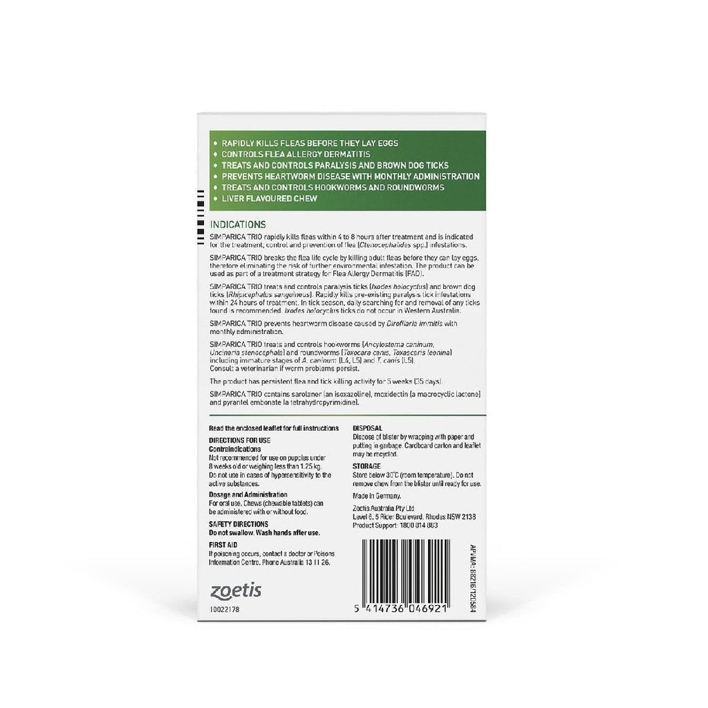 SIMPARICA TRIO 20.1-40KG GREEN 6 PACK