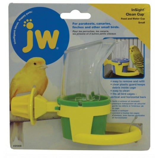 JW INSIGHT CLEAN CUP FEED AND WATER SMALL 10CM