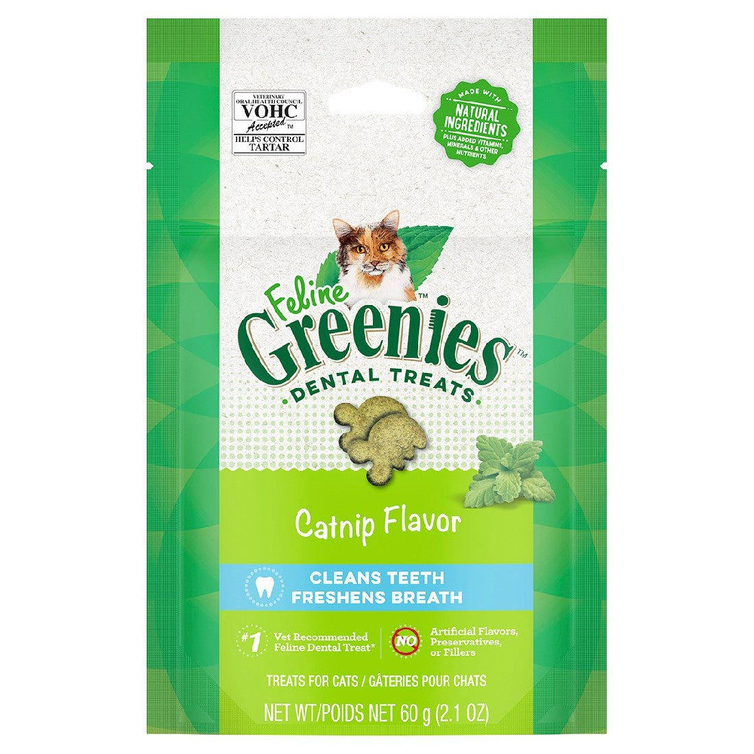 GREENIES FELINE DENTAL TREATS CATNIP 60G