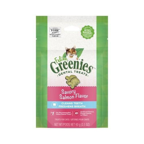 GREENIES FELINE DENTAL TREATS SAVORY SALMON FLAVOR 60G