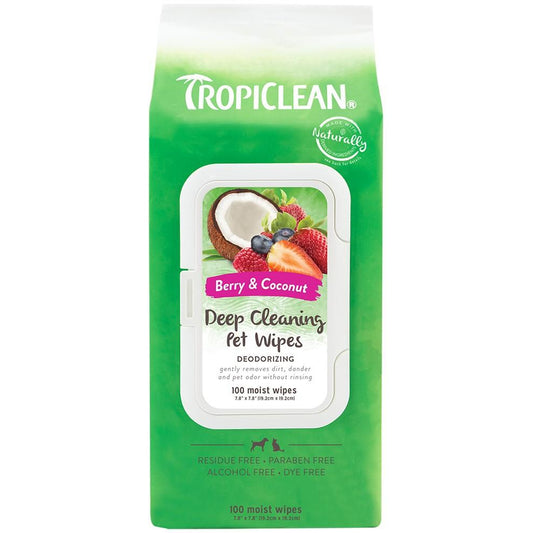 TROPICLEAN DEEP CLEANING WIPES FOR PETS 100PK