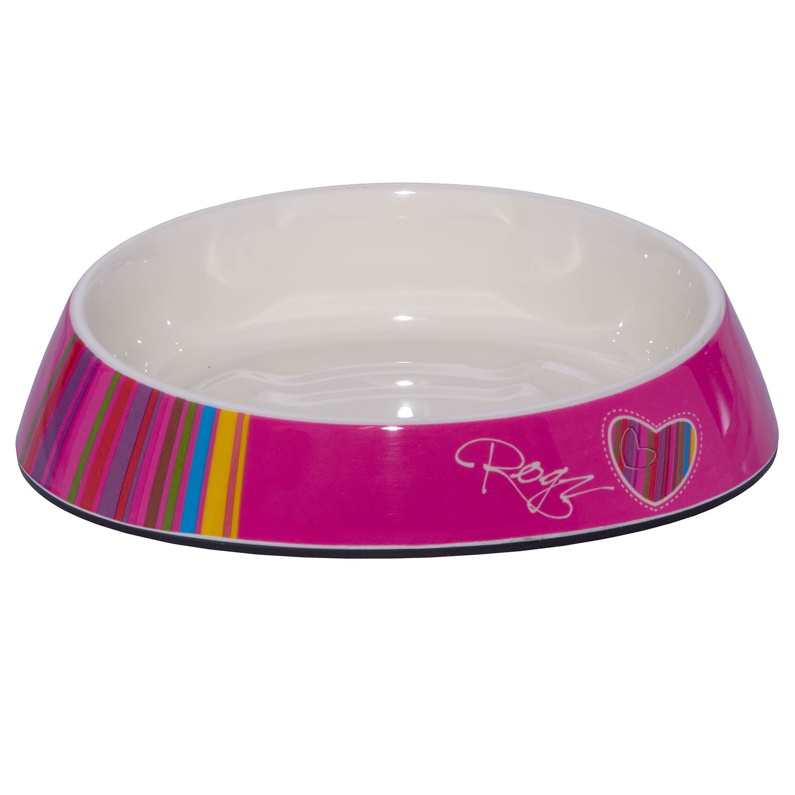 ROGZ FISHCAKE PINK CANDYSTRIPES BOWL FOR CATS 19 X 14 X 5CM