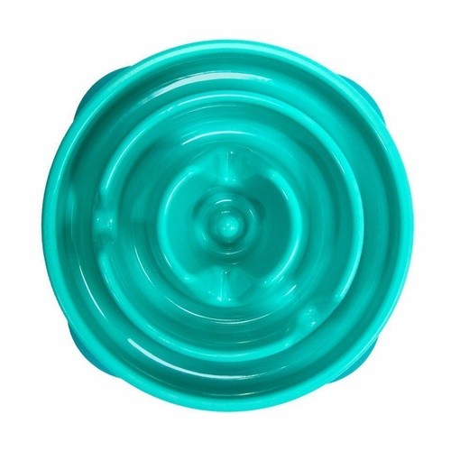 OUTWARD HOUND LARGE FUN FEEDER INTERACTIVE SLOW BOWL FOR DOGS - TEAL