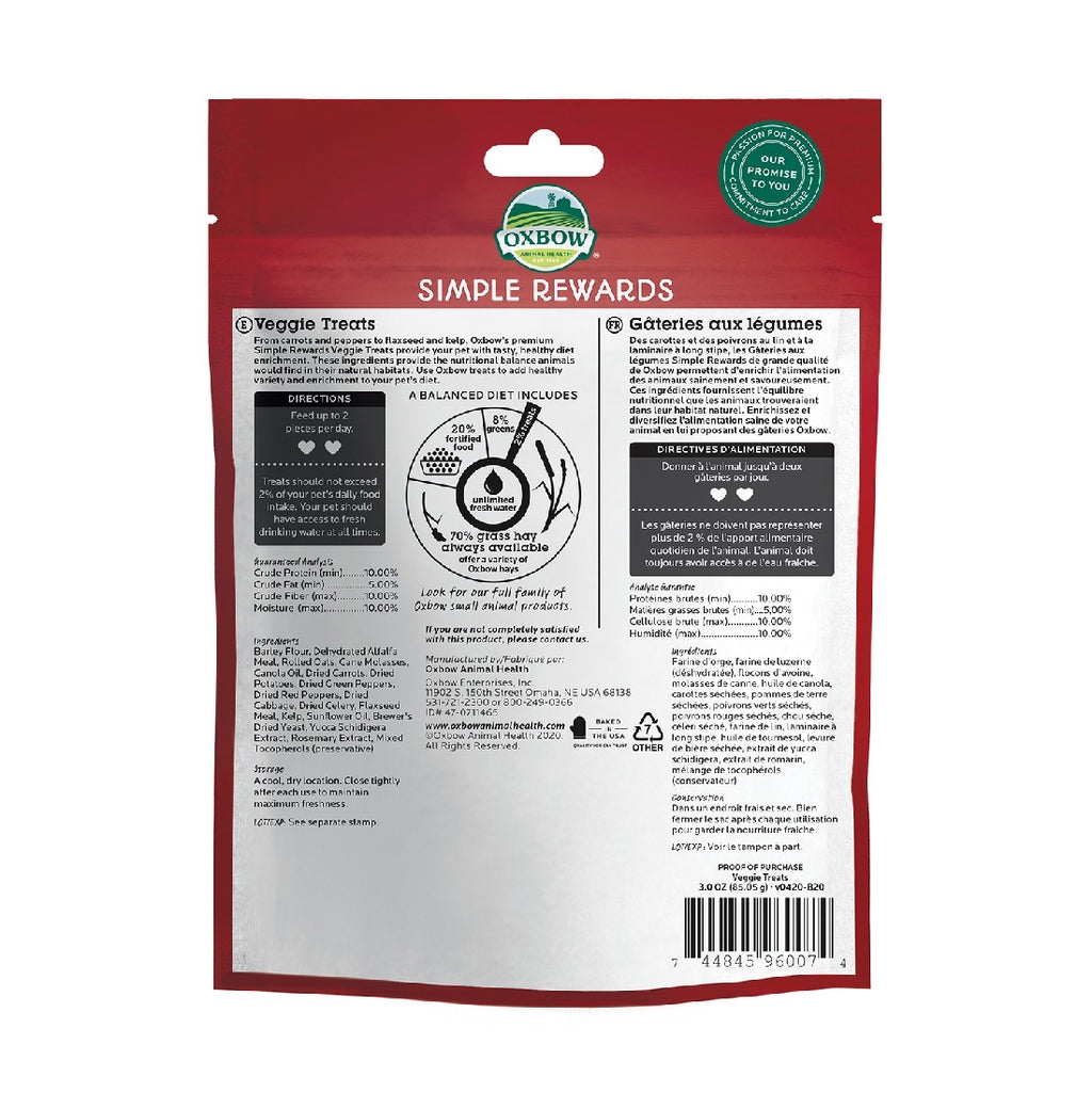 OXBOW SIMPLE REWARDS VEGGIES TREATS 85G