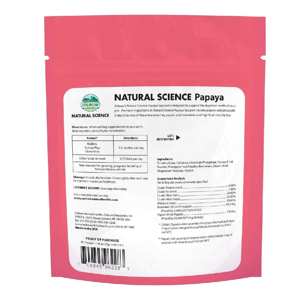 OXBOW NATURAL SCIENCE PAPAYA SUPPORT 33G