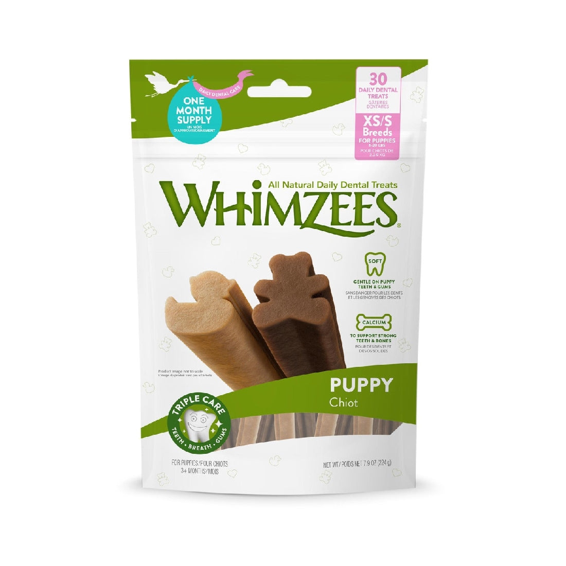 WHIMZEES DENTAL PUPPY XSMALL/SMALL BREEDS 28 PACK