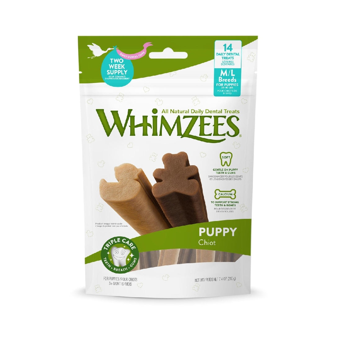 WHIMZEES DEMTAL PUPPY MEDIUM/LARGE BREEDS 14 PACK