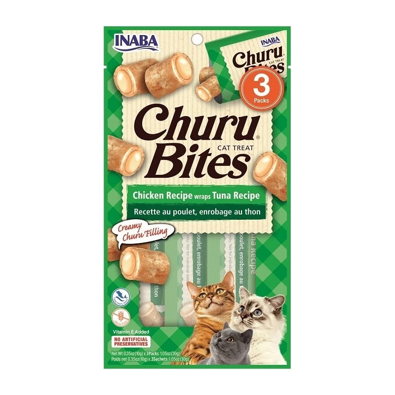 INABA CHURU BITES CAT TREAT CHICKEN WRAP TUNA FILLING 30G